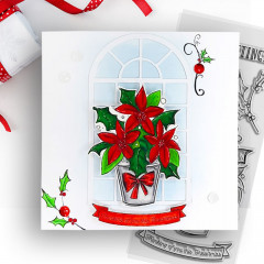 Polkadoodles Clear Stamps - Poinsettia Greetings