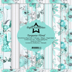 Paper Favourites Turquoise Floral 12x12 Paper Pack