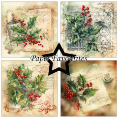 Paper Favourites - Vintage Holly - 12x12 Paper Pack
