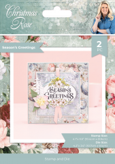 Clear Stamp & Cutting Die - Christmas Rose - Seasons Greetings