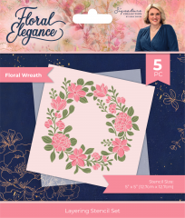 Floral Elegance - Layering Stencil - Floral Wreath