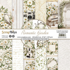ScrapBoys - 8x8 Paper Pad - Romantic Garden