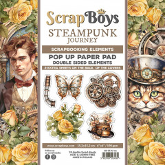 ScrapBoys - 6x6 POP UP Paper Pad - Steampunk Journey