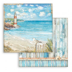 Stamperia 2-seitiges 12x12 Designpapier - Blue Dream - Lighthouse