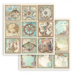 Stamperia 2-seitiges 12x12 Designpapier - Songs of the Sea - Tags