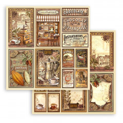Stamperia 2-seitiges 12x12 Designpapier - Coffee and Chocolate - Cards