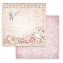 Stamperia 2-seitiges 12x12 Designpapier - Romance Forever - Dove