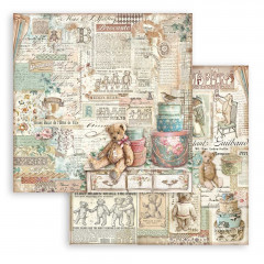 Stamperia 2-seitiges 12x12 Designpapier - Brocante Antiques - Teddy Bear