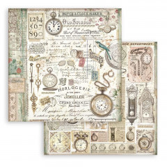 Stamperia 2-seitiges 12x12 Designpapier - Brocante Antiques - Clocks