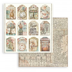 Stamperia 2-seitiges 12x12 Designpapier - Brocante Antiques - Tags