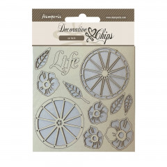 Stamperia Decorative Chips - Blue Land - Life Wheels