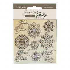 Stamperia Decorative Chips - Christmas - Snowflakes