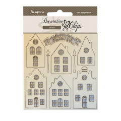 Stamperia Decorative Chips - Christmas - Cozy Houses
