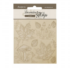 Stamperia Decorative Chips - Woodland - Mushrooms and Leaves