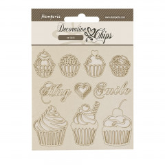 Stamperia Decorative Chips - Coffee and Chocolate - Sweety