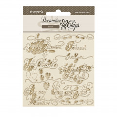 Stamperia Decorative Chips - Romance Forever - Quotes