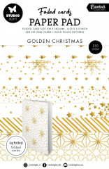 Studio Light - A6 Foiled Cards Paper Pad - Essentials Nr. 222 - Golden Christmas