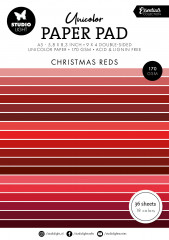 Studio Light - Unicolor Paper Pad - Christmas Essentials Nr. 205 - Christmas Reds