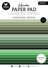 Studio Light - Unicolor Paper Pad - Christmas Essentials Nr. 206 - Christmas Greens