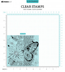 Studio Light Clear Stamps - Grunge Collection Nr. 402 - Floral Butterfly