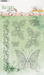 Studio Light Clear Stamps - Nature Lover Nr. 591 - Butterfly Swirls