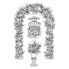 Clear Stamp & Cutting Die - Age of Elegance - Garden Arch & Topiary Urn