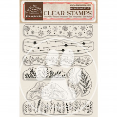 Stamperia Clear Stamps - Create Happiness Christmas - Borders With Leaves