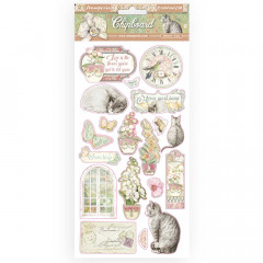 Stamperia Chipboard - Orchids and Cats