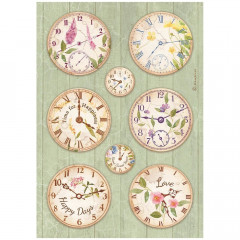 Stamperia Rice Paper - Welcome Home Clocks
