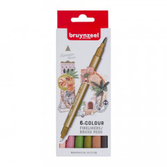 Bruynzeel Fineliner Brush Pen Set 6er - Marrakesh