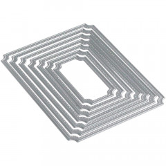 Metal Cutting Die - Stitched Indented Rectangle