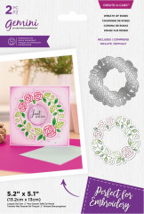 Gemini Create-A-Card Cutting Die - Embroidery Frame Wreath of Roses