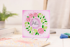 Gemini Create-A-Card Cutting Die - Embroidery Frame Wreath of Roses