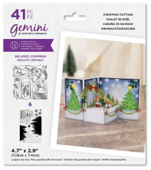 Gemini Clear Stamps and Die - XMAS 3D Scene Christmas Cottage