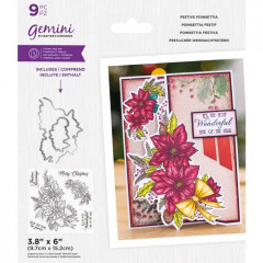 Clear Stamps and Die Set - Xmas Floral Spray Festive Poinsettia
