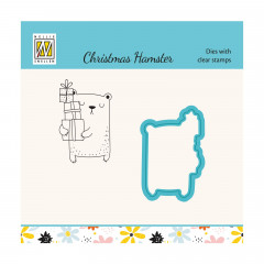 Cutting Die and Clear Stamps Set - Xmas Hamster with Presents