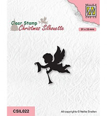 Clear Stamps - Christmas Silhouettes Angel with Message