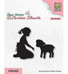 Clear Stamps - Christmas Silhouettes Girl with Lamb