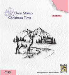 Clear Stamps - Christmas time Winter landscape with deer