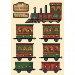 Colored Wooden Shape - Classic Christmas train
