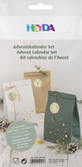 Papier Beutel Adventskalender Set, grün groß