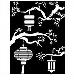 Stamperia Thick Stencil - Sir Vagabond in Japan Lanterns