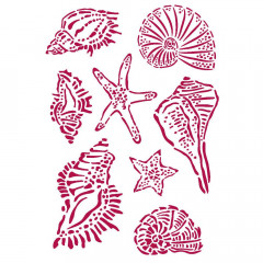 Stamperia A4 Stencil - Romantic Sea Dream Shells