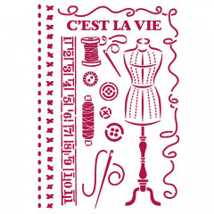 Stamperia A4 Stencil - Romantic Threads Couture