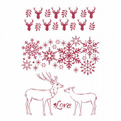 Stamperia A4 Stencil - Winter Tales Love