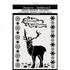Stamperia Thick Stencil - Winter Christmas Deer, Winter Tales