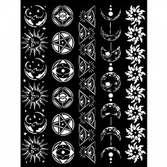 Stamperia Thick Stencil - Alchemy symbols and borders