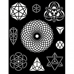 Stamperia 8x10 Thick Stencil - Cosmos Infinity symbols