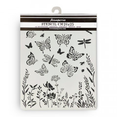 Stamperia Thick Stencil - Lavender - Butterflies