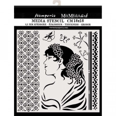 Stamperia 7x7 Thick Stencil - Lady Side